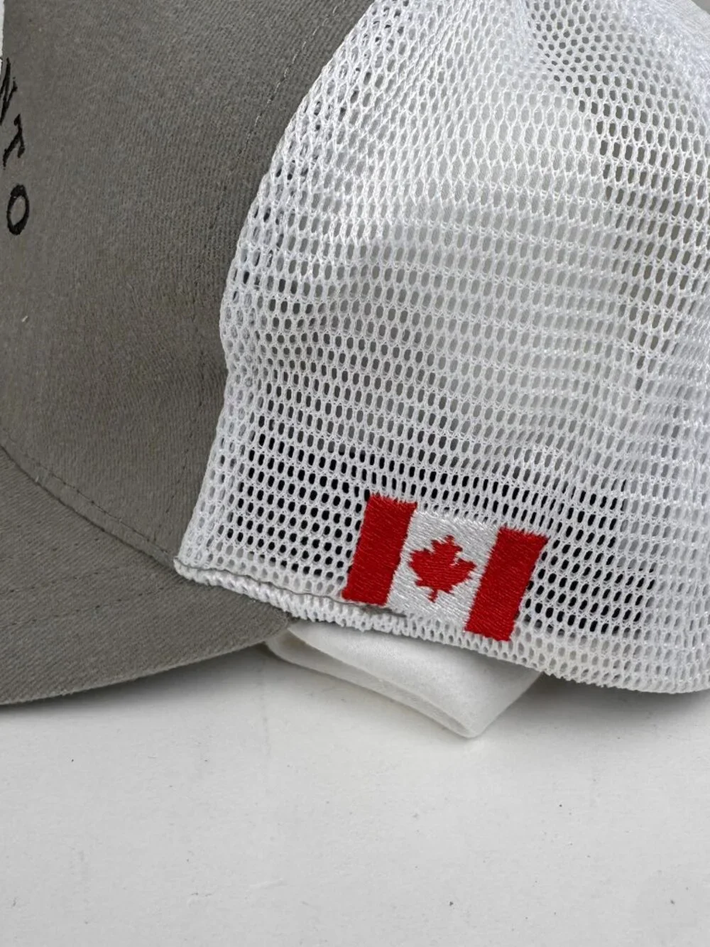 Toronto Sushi Club Trucker Hat Gray Mesh SnapbackCapEmbroidered Chopsticks Stain
